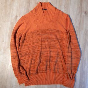 Sean John Men's Orange Medium Twist Shawl Collar Pullover Sweater Size 3XL